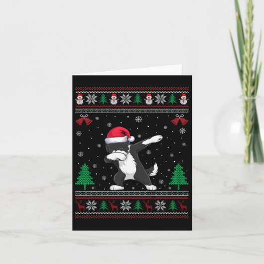 Carte Dabbing Bernedoodle Chien Santa Hat Garçons Enfant (Devant)