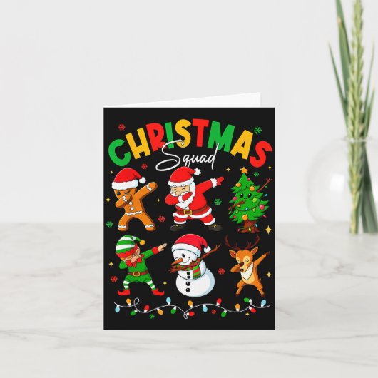 Carte Dabbing Christmas Squad Santa Elf Family Matching (Devant)