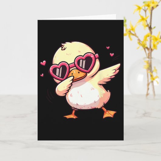 Carte Dabbing Dance Duck Heart Sungles (Fleur jaune)