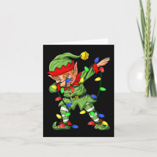 Carte Dabbing Elf Christmas Tree Lights Garçons Enfants 
