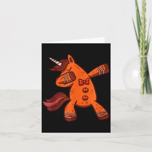Carte Dabbing Gingerbread Unicorn Cookie Christmas  (Devant)