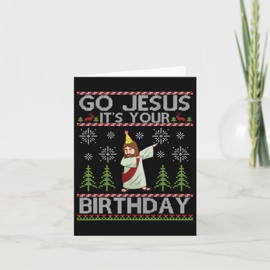 Carte Dabbing Go Jesus C'est ton anniversaire Joyeux Noë (Devant)
