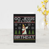Carte Dabbing Go Jesus C'est ton anniversaire Joyeux Noë (Fleur jaune)