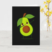 Carte Dabbing Green Avocado Dab Funky Dancing Fruit (Fleur jaune)
