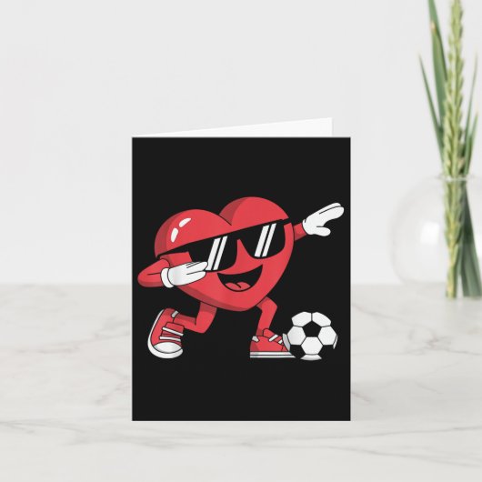 Carte Dabbing Heart Player Soccer Valentines Day Boys Gi (Devant)