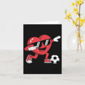 Carte Dabbing Heart Player Soccer Valentines Day Boys Gi (Fleur jaune)
