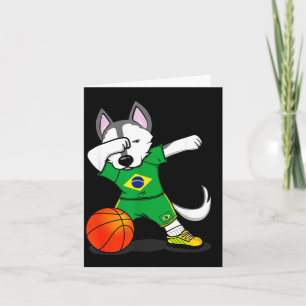 Carte Dabbing Husky Brésil Baseball Fans Maillot Brésili
