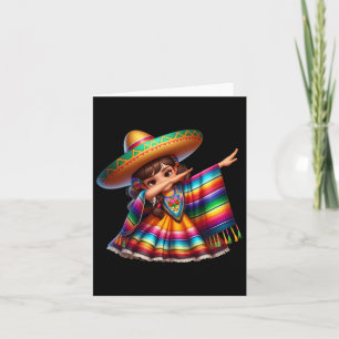 Carte Dabbing Mexicain Poncho Sombrero Cinco De May