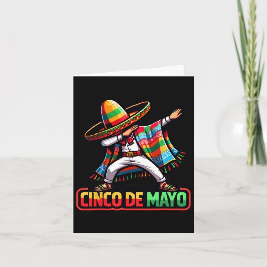 Carte Dabbing Mexican Poncho Cinco De Mayo Fiesta 2 (Devant)