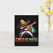 Carte Dabbing Mexican Poncho Cinco De Mayo Fiesta 2 (Fleur jaune)