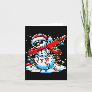 Carte Dabbing Noël Baseball Bonhomme de Neige Garçons Ba