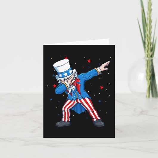 Carte Dabbing Oncle Sam 4 juillet Enfants garçons Hommes (Devant)