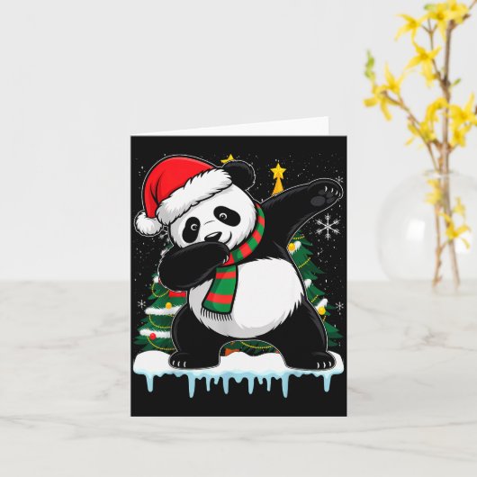 Carte Dabbing Panda Santa Christmas Kids Boys Men Xmas B (Fleur jaune)