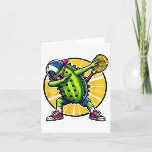 Carte Dabbing Pickle Dancing Cucumber Jouer Pickleball