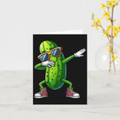Carte Dabbing Pickle Dancing Cucumber Lover Drôle Pickle (Fleur jaune)