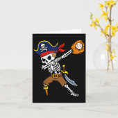 Carte Dabbing Pirate Skeleton Baseball Drôle Halloween (Fleur jaune)