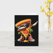 Carte Dabbing Pizza Slice Dancing Pizza Lover Garçon drô (Fleur jaune)