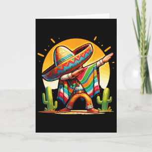 Carte Dabbing Poncho Mexicain Chapeau Dab Danse Cinco De