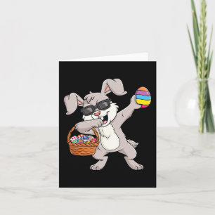 Carte Dabbing Rabbit Jour de Pâques OEufs Amusants Garço
