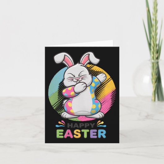 Carte Dabbing Rabbit Joyeux oeufs de lapin de Pâques Dab (Devant)