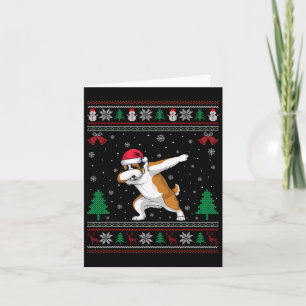 Carte Dabbing Saint Bernard Chien Santa Hat Garçons Fill