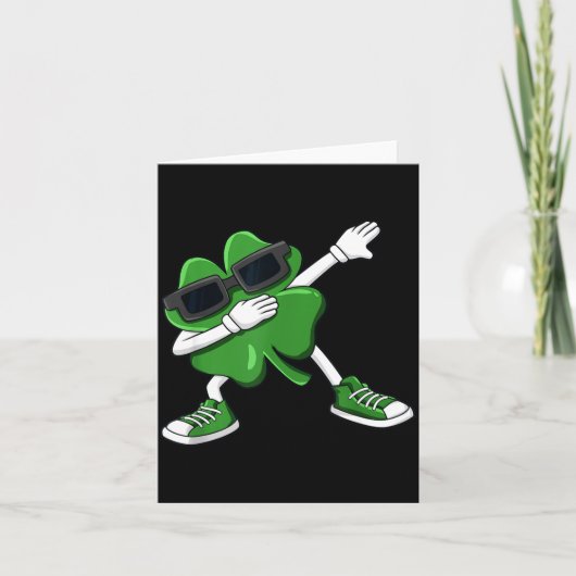 Carte Dabbing Shamrock St Patrick's Day Funny Boys Girls (Devant)