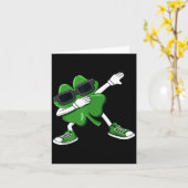 Carte Dabbing Shamrock St Patrick's Day Funny Boys Girls (Fleur jaune)