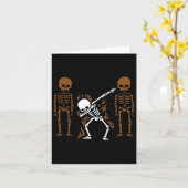 Carte Dabbing Skeleton Dab Dance Halloween Cadeau (Fleur jaune)