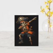 Carte Dabbing Skeleton Pirate Halloween Costume pour enf (Fleur jaune)