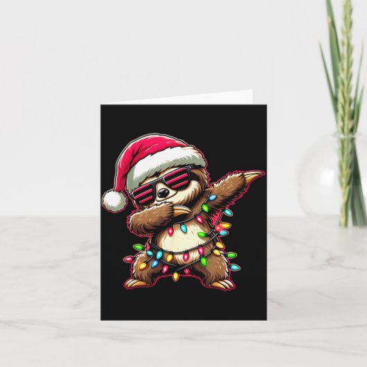 Carte Dabbing Sloth Xmas For Kids Boys Girl Sloth Lover (Devant)