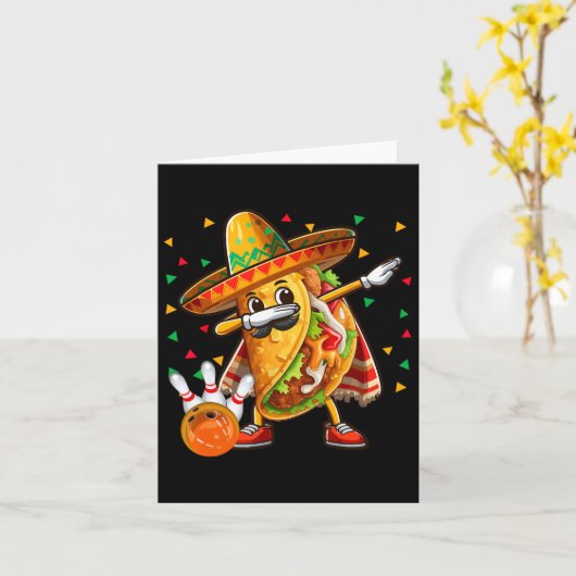 Carte Dabbing Taco Jouer Bowling Cinco De Mayo Joueur (Fleur jaune)