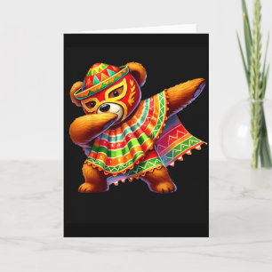 Carte Dabbing Teddy Bear Lucha Libre Cinco De Mayo Mexic