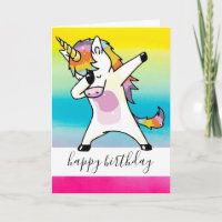 Dabbing Unicorn Fun Birthday Girl Pastel Rainbow