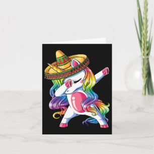 Carte Dabbing Unicorn Funny Cinco De Mayo Femmes Arc-en-