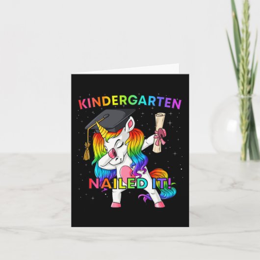 Carte Dabbing Unicorn Kindergarten l'a cloué Graduation (Devant)