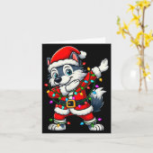 Carte Dabbing Wolf Lights Santa Xmas Girls Boys Kids Chr (Fleur jaune)
