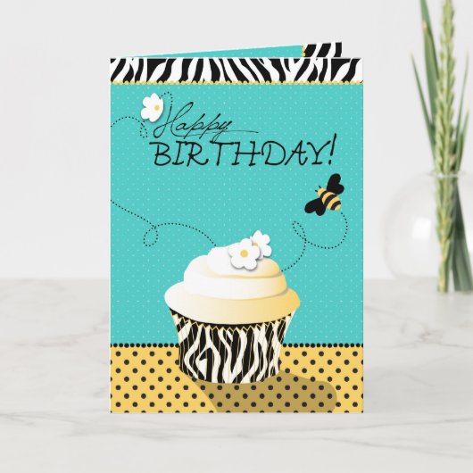 Carte d'abeille d'anniversaire (Devant)