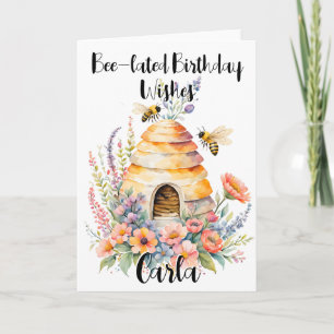 Carte d'abeille d'anniversaire heureux