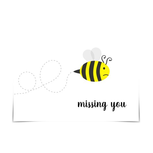Carte d'abeille triste "Missing You"