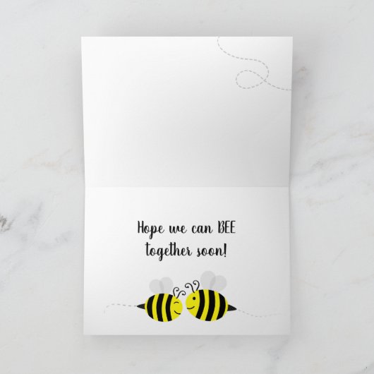Carte d'abeille triste "Missing You" (Intérieur)
