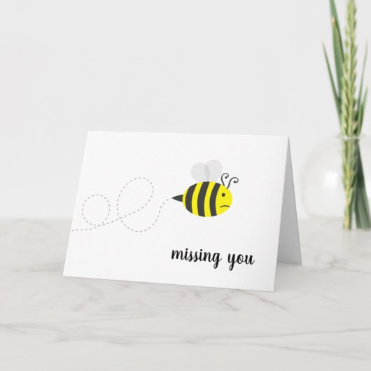Carte d'abeille triste "Missing You" (Devant)