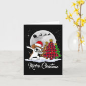 Carte Dabing Beagle Dab Chien Santa Hat Arbre de Noël Fu (Fleur jaune)
