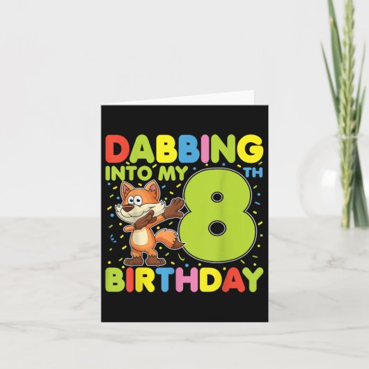 Carte Dabing Dans Mon 8E Anniversaire Fox Huit Ans B (Devant)