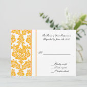 carte d'acceptation de mariage, damas jaune (Debout devant)