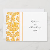 carte d'acceptation de mariage, damas jaune (Dos)