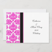 carte d'acceptation de mariage, damas rose (Dos)