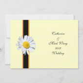 carte d'acceptation de mariage, fleur de marguerit (Dos)