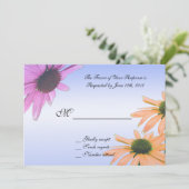carte d'acceptation de mariage, fleurs de margueri (Debout devant)