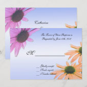 carte d'acceptation de mariage, fleurs de margueri (Devant / Derrière)