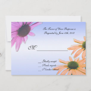 carte d'acceptation de mariage, fleurs de margueri